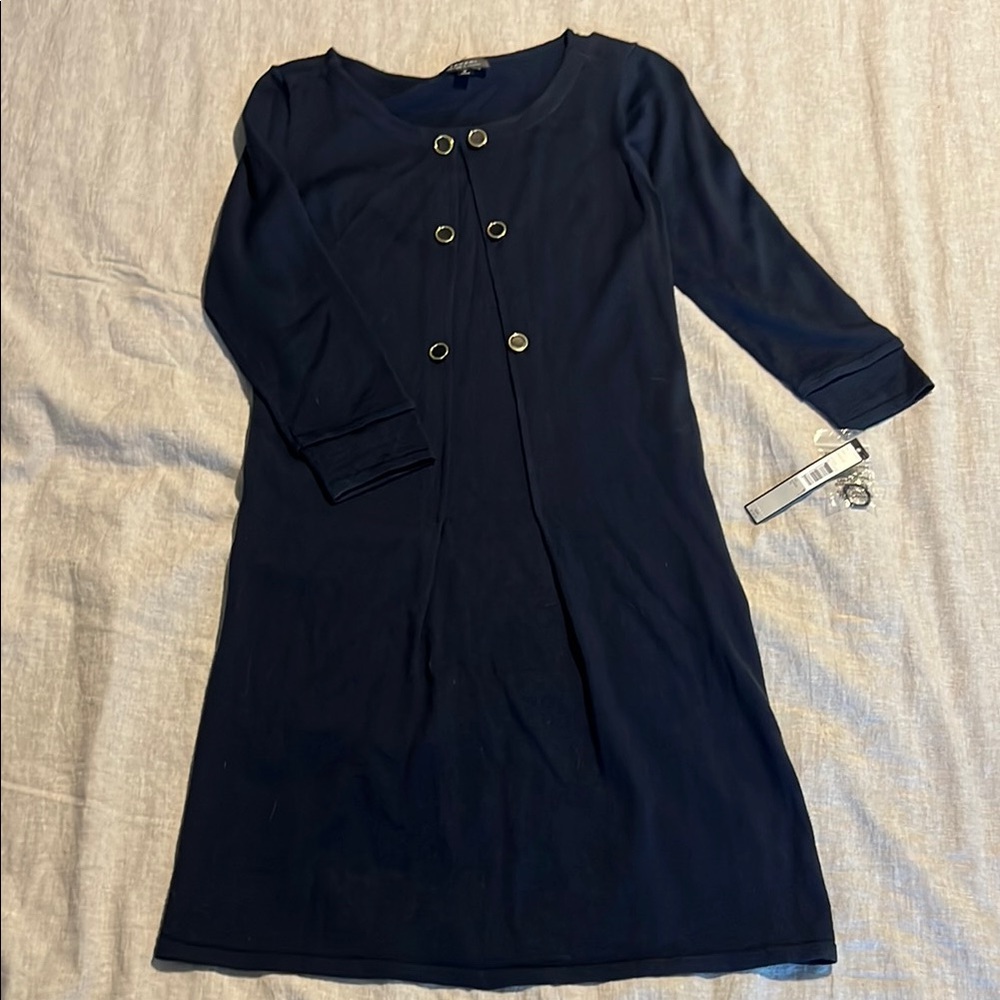 ✨NWT ✨ Tahari Navy Dress with Button Detail